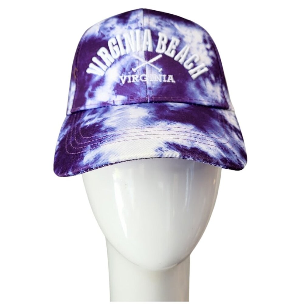 SUNSATIONS Virginia Beach Purple & White Tie-Dyed Hat - Unisex One Size - NWOT